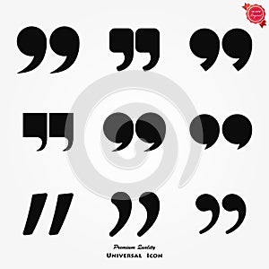 Quotes icon, quotation mark isolated symbols, vector illustration. photo