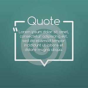 Quote speech bubble, template, text in brackets, citation frame, quote box. vector illustration. photo