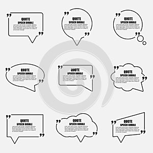 Quote speech bubble vector design template