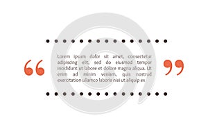 Quote text box, bubble for comment, mark design. Quotation banner template in flat modern style. Vector illustration