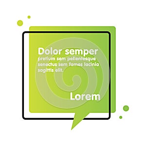 Quote text bubble. Commas, note, message and comment.