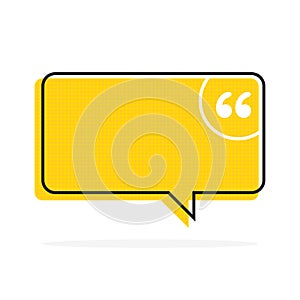 Quote text bubble. Commas, note, message and comment Vector