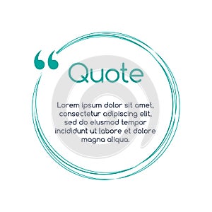 Quote text bubble on white background. Empty template. Vector illustration.