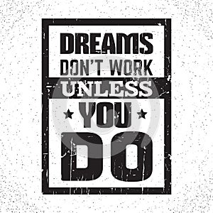 Quote typographical background about hard work and progress .