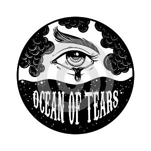 Quote typographical background `Ocean of tears` .