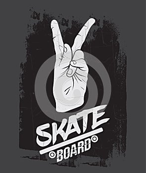Quote typographical background about skateboard