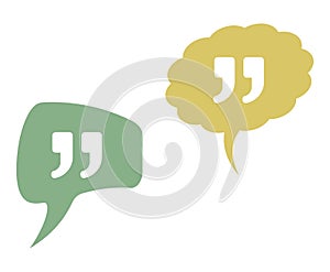 Quote vector icons in speak bubbles