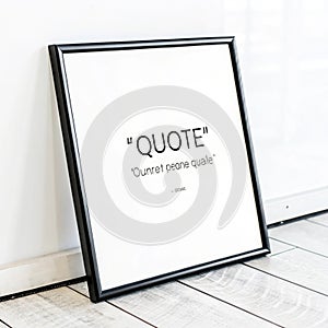 Quotes frame mockup isolated on white background photo