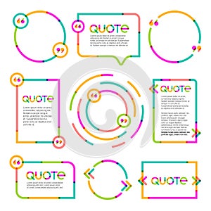 Quotes frames. Quote remark, mention quotations frame