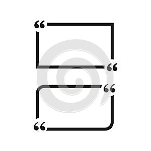 Quotes icon. Quotemarks outline, speech marks. Inverted commas or talking marks. Vector illustration. EPS 10.