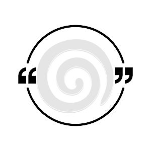 Quotes icon vector. Quotemarks outline, speech marks, inverted commas or talking marks collection. Vector line art