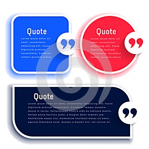 Quotes or testimonial boxes templates set