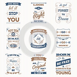 Quotes Typography Retro Set