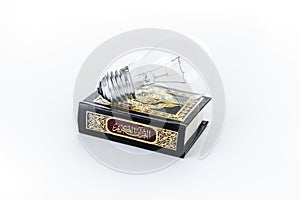 Quran with Lamp - holy book of Muslims - Koran - quran white background