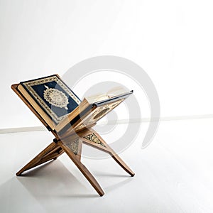 Quran stand Islam isolated on white background