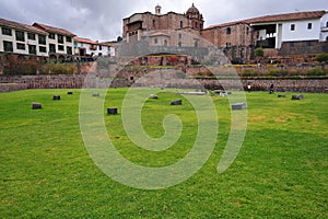 Qurikancha or Coricancha or Inti Kancha or Inti Wasi or Kiswar Kancha or Inca Wiracocha temple and palace in Cusco, Peru