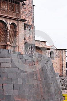 Qurikancha or Coricancha or Inti Kancha or Inti Wasi or Kiswar Kancha or Inca Wiracocha temple and palace in Cusco, Peru