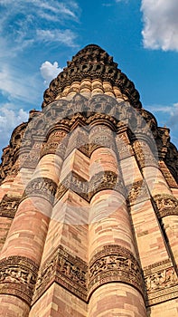The Qutb Minar, also spelled Qutub Minar