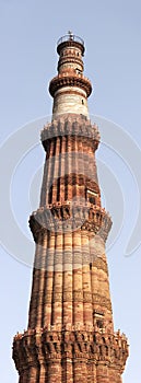 Qutb Minar minaret tower panorama, Delhi, India