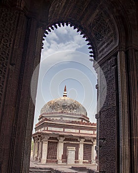 Qutub Minar Campus, World heritage site, tallest bricks minaret of the world, New Delhi, India