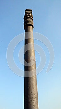 The Qutub Minar iron pillar in New Delhi, India.