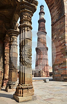 Qutub Minar Tower in Delhi, India