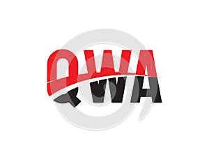 QWA Letter Initial Logo Design Vector Illustration