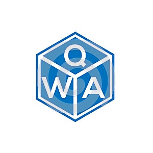 QWA letter logo design on black background. QWA creative initials letter logo concept. QWA letter design