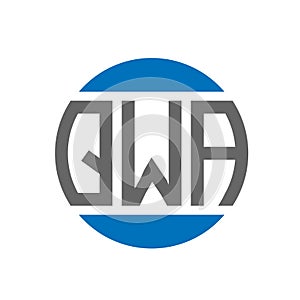 QWA letter logo design on white background. QWA creative initials circle logo concept. QWA letter design