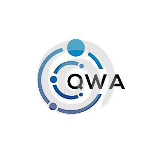 QWA letter technology logo design on white background. QWA creative initials letter IT logo concept. QWA letter design