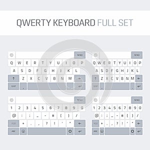 Qwerty keyboard full set.