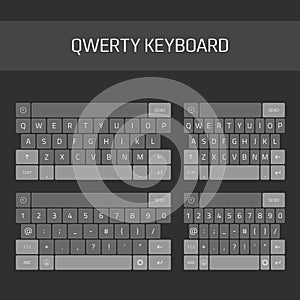 Qwerty keyboard full set.