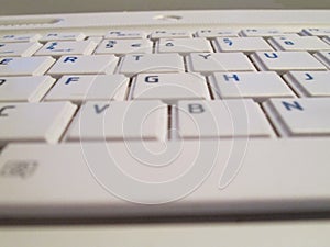 Qwerty keyboard laptop in detail