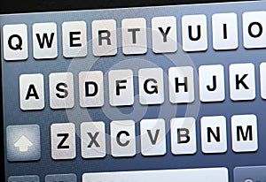 Qwerty keyboard on tablet photo