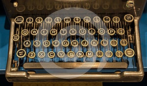Keys of old mechanical typewriter