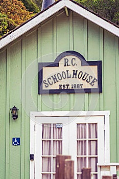 R. C. Schoolhouse EST. 1887 in Santa Cruz Redwoods California