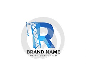 R construction Logo Design Concept