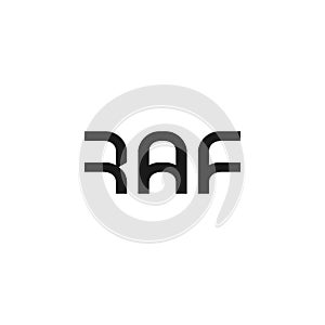 R A F letter monogram logo design