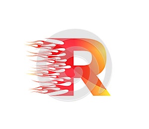 R Fire Creative Alphabet Logo Design Concept