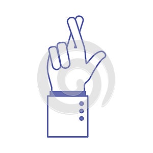 R hand sign language line and fill style icon vector design