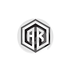 A R hexagon letter logo