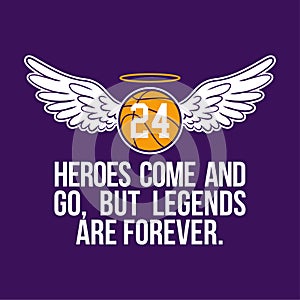 R.I.P. Kobe Bryant - Basketball with angel wings and glory.