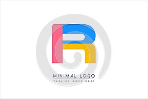 R initial letter colorful logo monogram  Vector design illustration icon