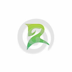 R Leaf Logo Design. Letter R Nature Logo Vector