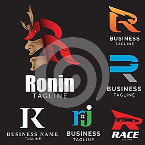 R letter based theme logo set vector volume 2