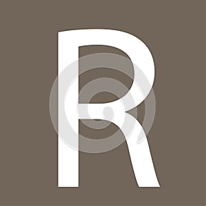 R letter on grey background