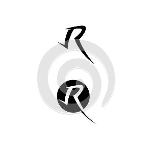 R letter logo and vector  icon design template element logo