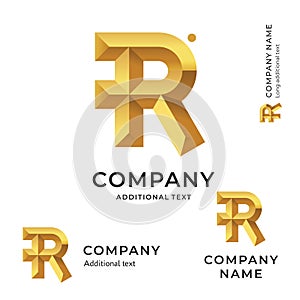 R Letter Modern Logo Identity Brand Icon Business Symbol Concept Set Template