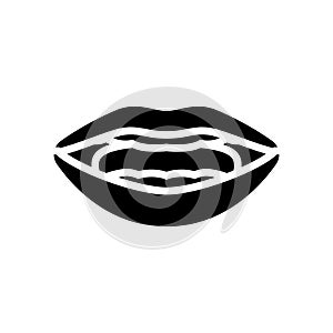 r letter mouth animate glyph icon vector illustration