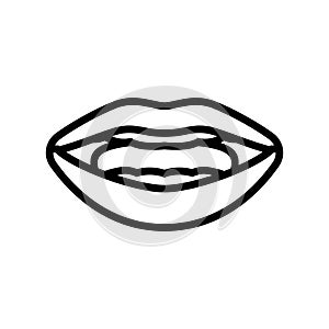r letter mouth animate line icon vector illustration